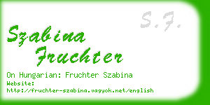 szabina fruchter business card